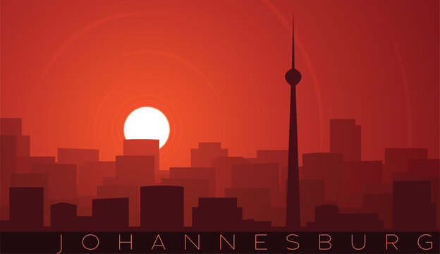 Johannesburg Low Sun Skyline Scene