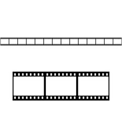 film strip - black vector icon with shadow