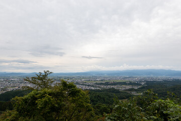 Obraz premium 春日山城の天守からの景色