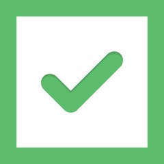 Check marks, Tick marks, Accepted, Approved, Yes, Correct, Ok, Right Choices, Task Completion, Voting. - vector mark symbols in green. Isolated icon.