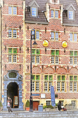 Fototapeta premium Old house colorful painting looks like picture, Ghent, Belgium.