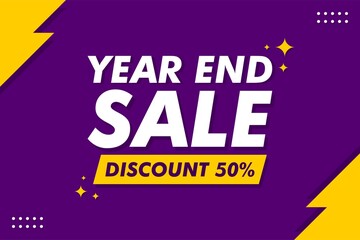Year End Sale Banner - Vector Flat Design Illustration : Suitable for Business Theme, Shopping Theme, Promotion Theme, Advertising Theme, Infographics and Other Graphic Related Assets.