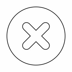 Wrong marks, Cross marks, Rejected, Disapproved, No, False, Not Ok, Wrong Choices, Task Completion, Voting. - vector mark symbols. Black outline design. Isolated icon.