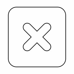Obraz premium Wrong marks, Cross marks, Rejected, Disapproved, No, False, Not Ok, Wrong Choices, Task Completion, Voting. - vector mark symbols. Black outline design. Isolated icon.