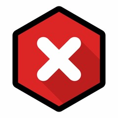 Obraz premium Wrong marks, Cross marks, Rejected, Disapproved, No, False, Not Ok, Wrong Choices, Task Completion, Voting. - vector mark symbols in red. Black stroke and shadow design. Isolated icon.