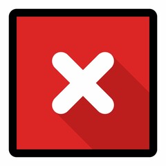 Obraz premium Wrong marks, Cross marks, Rejected, Disapproved, No, False, Not Ok, Wrong Choices, Task Completion, Voting. - vector mark symbols in red. Black stroke and shadow design. Isolated icon.