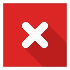 Fototapeta premium Wrong marks, Cross marks, Rejected, Disapproved, No, False, Not Ok, Wrong Choices, Task Completion, Voting. - vector mark symbols in red. White stroke and shadow design. Isolated icon.