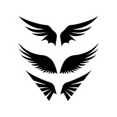 Set Illustrations Wings Logo Vector Design for Company, Tattoo, etc