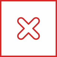 Obraz premium Wrong marks, Cross marks, Rejected, Disapproved, No, False, Not Ok, Wrong Choices, Task Completion, Voting. - vector mark symbols in red. Isolated icon.
