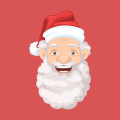 Good old man Santa. Santa Claus in a New Year's costume. Vector illustration for Christmas cards, New Year's decor, banners and labels.
