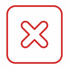 Wrong marks, Cross marks, Rejected, Disapproved, No, False, Not Ok, Wrong Choices, Task Completion, Voting. - vector mark symbols in red. Isolated icon.