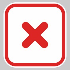 Fototapeta premium Wrong marks, Cross marks, Rejected, Disapproved, No, False, Not Ok, Wrong Choices, Task Completion, Voting. - vector mark symbols in red. Isolated icon.