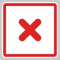 Obraz premium Wrong marks, Cross marks, Rejected, Disapproved, No, False, Not Ok, Wrong Choices, Task Completion, Voting. - vector mark symbols in red. Isolated icon.