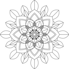 Easy Mandala coloring book simple and basic for beginners, seniors and children. Set of Mehndi flower pattern for Henna drawing and tattoo. Decoration in ethnic oriental, Indian style.