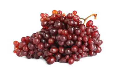 Bunch of fresh ripe juicy red grapes isolated on white