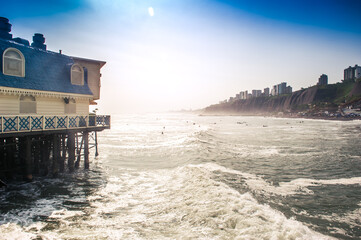 Rosa Nautica Restaurant on pier in Miraflores district - Lima, Peru