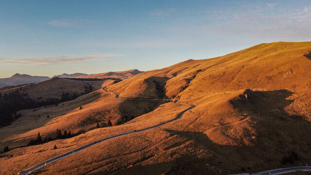Road in Mountains Aerial Scenery