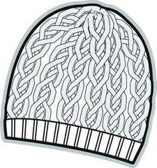 knitted beanie vector. Cable Knit Beanie