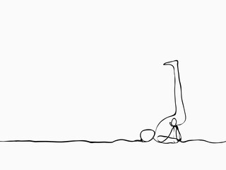 simple childish continuous lines body yoga gesture pose seamless pattern for background, wallpaper, texture, banner, label, cover, card etc. vector design