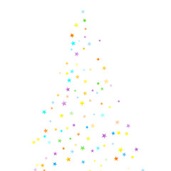 Rainbow Festive Confetti. Carnival Star Falling.