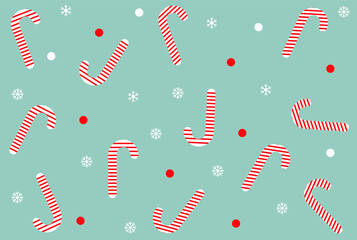 Christmas candy cane seamless pattern, simple nice elements, celebration, winter season, pattern for greeting card on Christmas and New Year, vector illustration