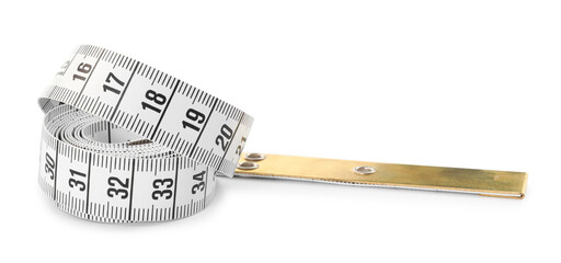 New long measuring tape isolated on white
