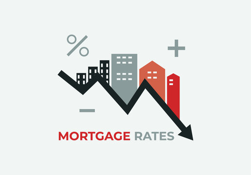 Mortgage Rates Dropping Vector Illustration