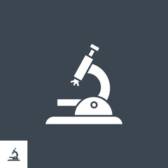 Microscope related vector glyph icon. Isolated on black background. Vector illustration.