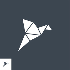 Origami Bird Thin Line Vector Icon. Flat icon isolated on the black background. Editable EPS file. Vector illustration.