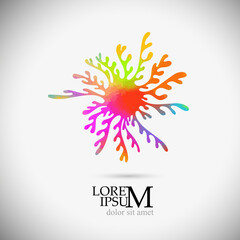 abstract multicolored graphic stylized flower. Vector illustration