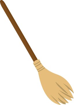 recommend clip art: Vector emoticon illustration of a broom