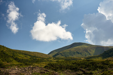 View to the highest  point of the mountains