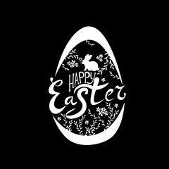 Happy Easter text. Vector illustration