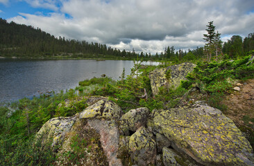 Russia. Krasnoyarsk territory, Eastern Sayans. Natural mountain Park "Ergaki", Rainbow lake.