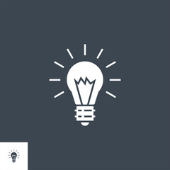 Bulb related vector glyph icon. Isolated on black background. Vector illustration.