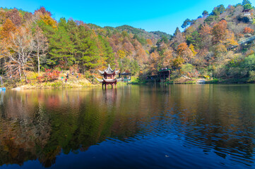 Late, autumn, scenery, of, Qingliangzhai, Scenic, Area, in, Wuhan, Hubei
