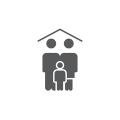 Family home icon, color, line, outline vector sign, linear style pictogram isolated on white. Symbol, logo illustration. Editable stroke. Pixel perfect