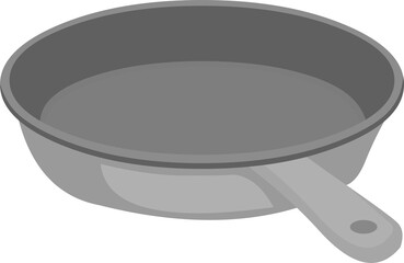 Vector emoticon illustration of a frying pan

