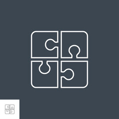 Global Solution Related Vector Thin Line Icon. Isolated on Black Background. Editable Stroke. Vector Illustration.