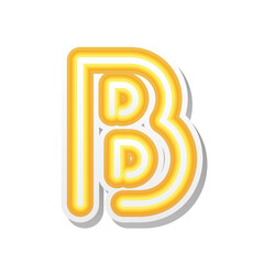 Obraz premium letter B in orange neon font
