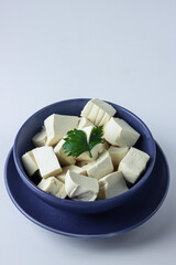 Tahu or Tofu is a popular food in Indonesia made from soybean curd.