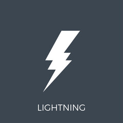 Lightning Vector Gluph Icon. Expand to any Size - Easy Change Colour.
