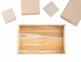 Flat lay boxes Isolated on white background