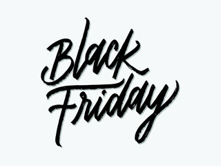 Black friday. Hand written lettering isolated on white background.Vector template for poster, social network, banner, cards.