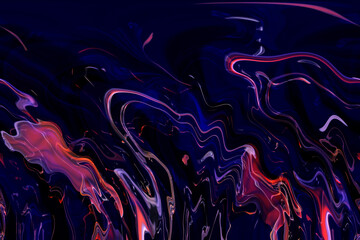 foto abstracta material deforme con tonos azules, magenta y fondo negro lineas y efectos en curva 4