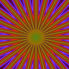 multi-colored stripes emanating from the center 