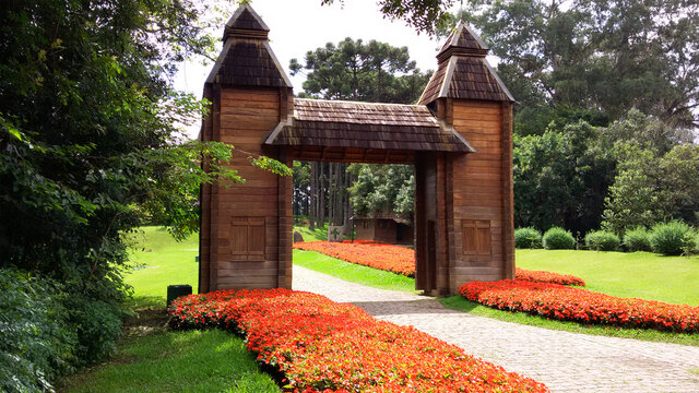 park entrance  Tingui, March 26, 2021, Curitiba, Brazil.