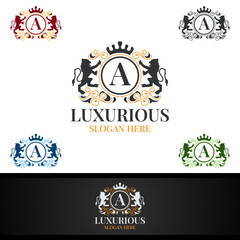 Obraz premium Luxurious Royal Logo for Jewelry, Wedding, Hotel or Fashion