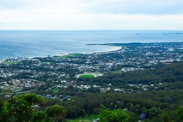 Panoramic View of Suburban Beach town of Bulli in Sydney NSW Australia