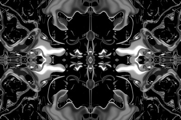 textura fractal color blanco fondo negro con distorsión